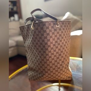 Authentic Gucci Monogram Large Bucket Tote